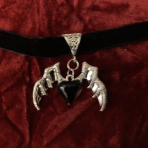 Gothic Black Heart Bat Wing Devil Wing Velvet Choker