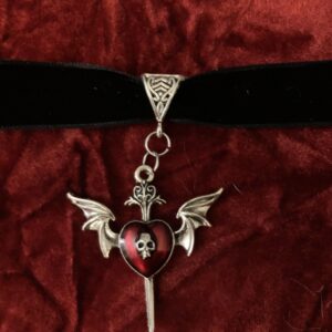 Gothic Bat Wing Heart Sword Skull Velvet Choker