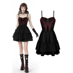 Women's Gothic Bowknot Multilayer Slip Dress Graduation Dress