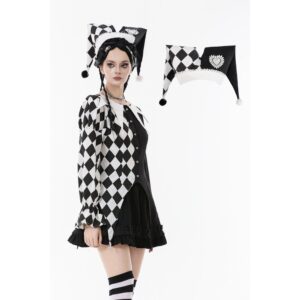 Women's Gothic Contrast Color Harlequin Hat