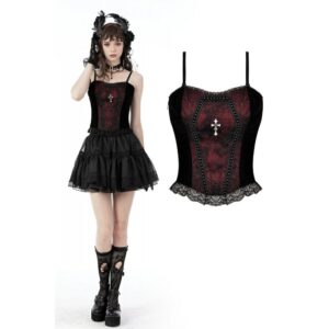 Women's Gothic Cross Jacquard Overbust Corsets