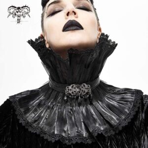 Women's Gothic Drape Mesh Neckwear Black Unisex Lace Neckwear