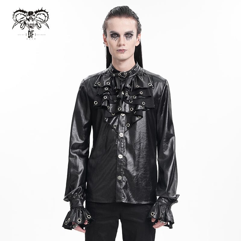 Men’s Gothic Eyelets Buckle-up Shirt