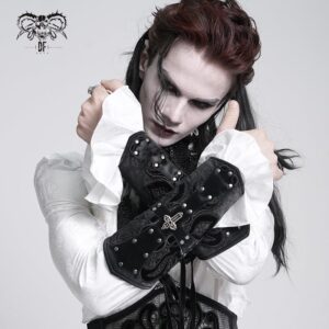 Men's Gothic Lace-up Studs Cross Gloves