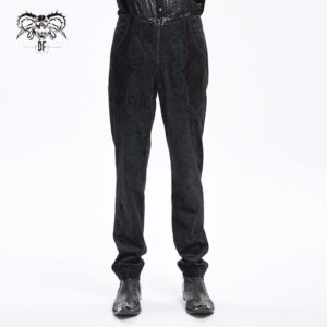 Men's Gothic Zip Floral Branded Trousers