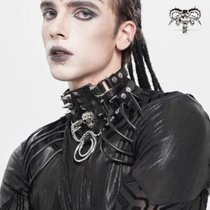 Men's Punk Rivet Skull Layered Choker