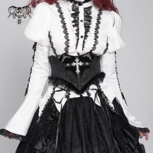 Women's Gothic Crochet Lace-up Cross&Eyes Underbust Corset