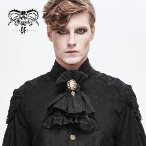 Men's Vintage Lace Edge Pandent Black Bowties