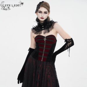 Women's Gothic Double Color Lace-up Overbust Corset