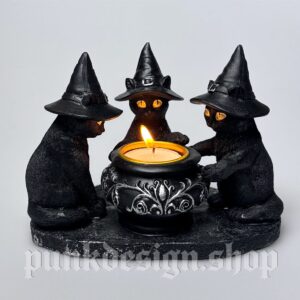 Home's Gothic Magic Cat Candlestick Ornament