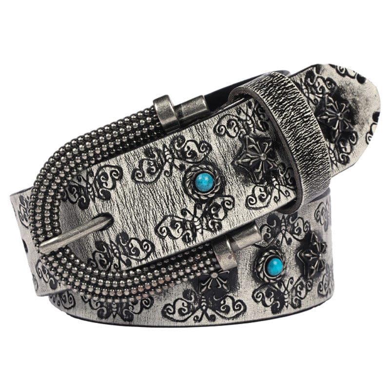 Men’s Gothic Butterfly Embossed Belt