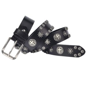 Men's Gothic Cross Studded Belt