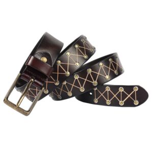 Men's Gothic Triangle Embossed Studded Belt