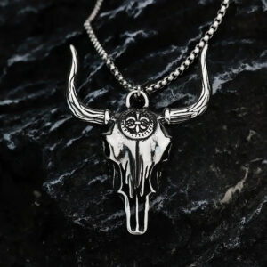 Men's Punk Bull Skull Necklace