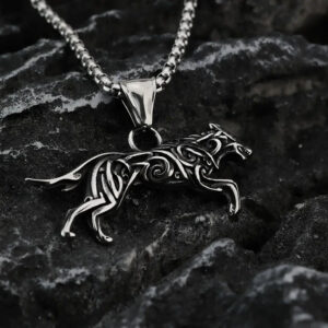 Men's Punk Wolf Pendant Necklace