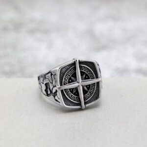 Men's Punk Compass Ring