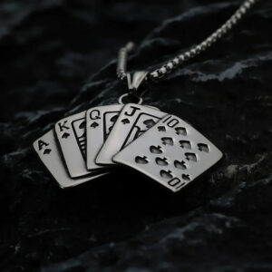 Men's Punk Poker Straight Flush Necklace
