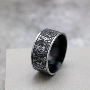 Men's Punk Retro Emblem & Ornate Pattern Ring