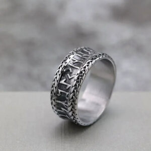 Men's Punk Runes Braid Pattern Ring