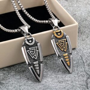 Men's Punk Runes Valknut Necklace