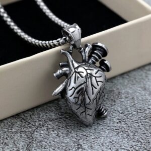 Men's Punk Screw Heart Necklace