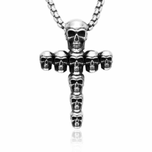 Men's Punk Skull Cross Necklace