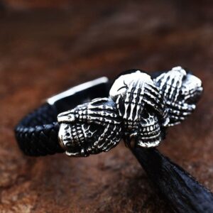Men's Punk Skulls Double Color Bracelet