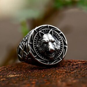 Men's Punk Wolf Totem Ring