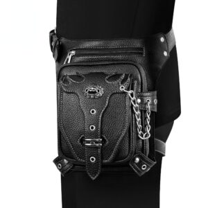 Men's Steampunk Lion's Head Chain Waist Bag