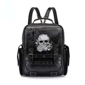 Steampunk Skull Embroidered Backpack