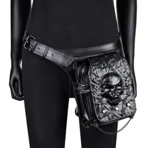 Unisex Punk Eyelet Rivet Skull Bag