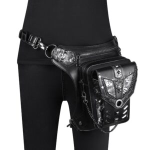 Unisex Punk Skull Chain Waist Bag