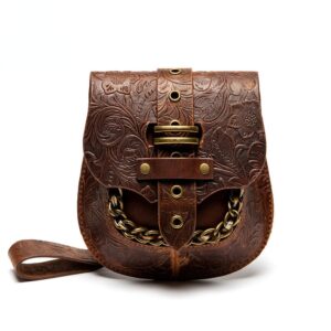 Unisex Steampunk Embossed Chain Bag