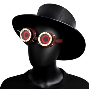 Unisex Steampunk Red Lens Goggles