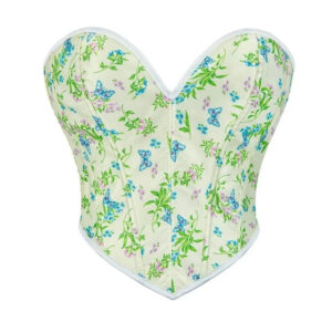 Women's Gothic Butterfly Printed Lace-up Overbust Corset
