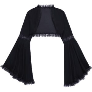 Women's Gothic Flared Sleeved Lace Hem Cape