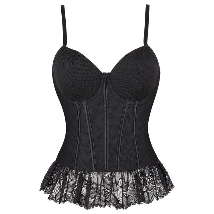 Women’s Gothic Lace Splice Mesh Overbust Corset