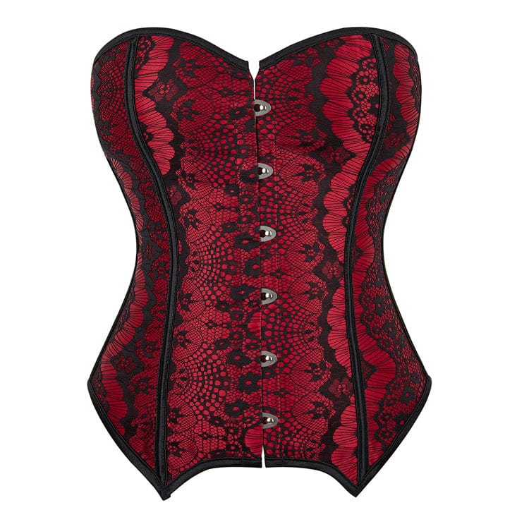 Women’s Gothic Lace Splice Overbust Corset