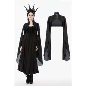 Women's Gothic Embroidered Stand Collar Cape