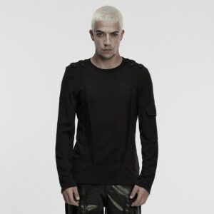 Men's Cyberpunk Cut-out Mesh Splice T-shirt