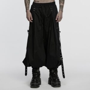 Men's Cyberpunk Strappy Rivets Cuffed Pants