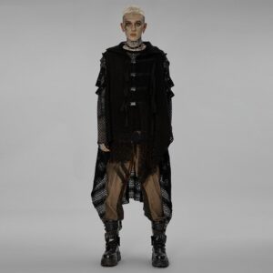 Men's Gothic Buckles Irregular Mesh Vest