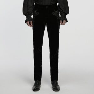 Men's Gothic Crochet Floral Printed Pants