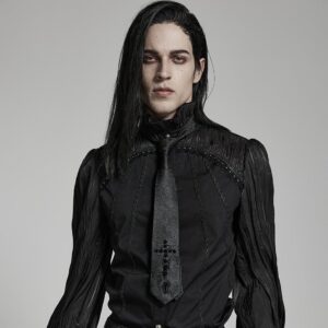 Men's Gothic Cross Beaded Tie