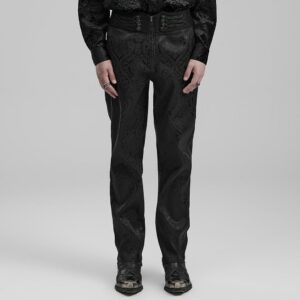 Men's Gothic Floral Jacquard Pants