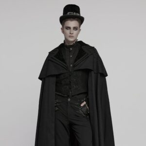 Men's Gothic Stand Collar Frog Witchy Coat