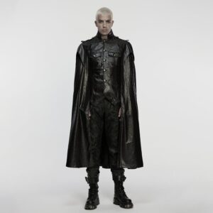 Men's Punk Buckle-up Strap One-piece Shirt Cloak