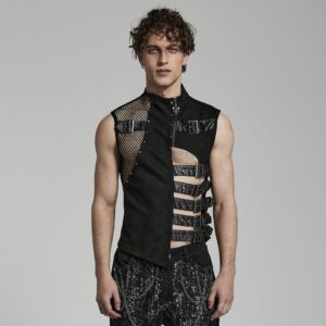 Men's Punk Cutout Buckles Vest