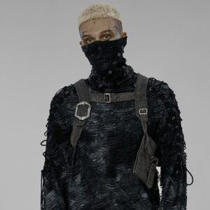 Men's Punk Distressed Buckles Harness with Bag