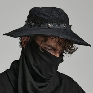Men's Punk Distressed Rivet Hat